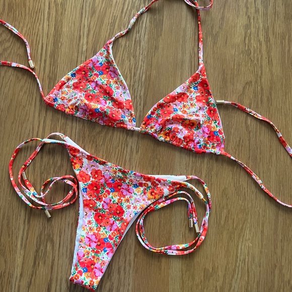Monday Swimwear Other - Monday Swimwear Floral Bikini - Red and Pink